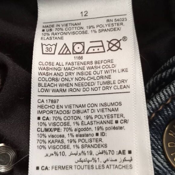 OLD NAVY ROCKSTAR SKINNY DISTRESSED JEANS DK.BLUE SZ.12 EUC. - Picture 6 of 6